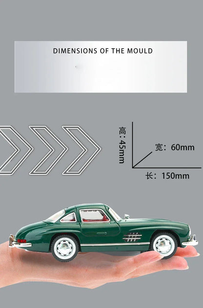 1:32 Mercedes-Benz 300SL Diecast Model Car – Pull Back, Lights & Sound Gullwing Replica - SpyTrendz
