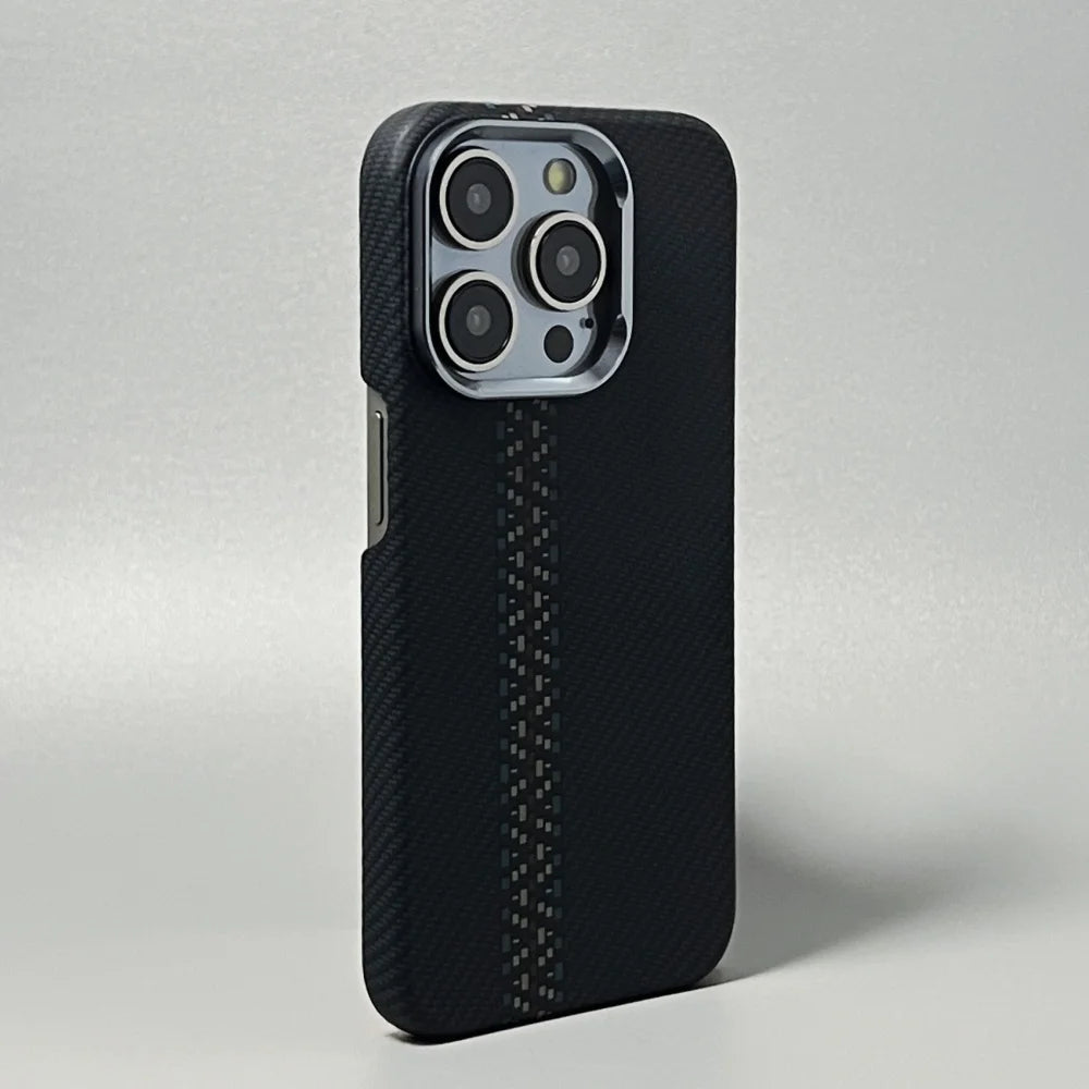 Luxury Carbon Fiber Slim Case for iPhone – Ultra-Thin Hard PC Cover with Alloy Lens Protection | Shockproof & Anti-Fingerprint
