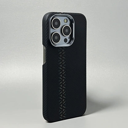 Luxury Carbon Fiber Slim Case for iPhone – Ultra-Thin Hard PC Cover with Alloy Lens Protection | Shockproof & Anti-Fingerprint