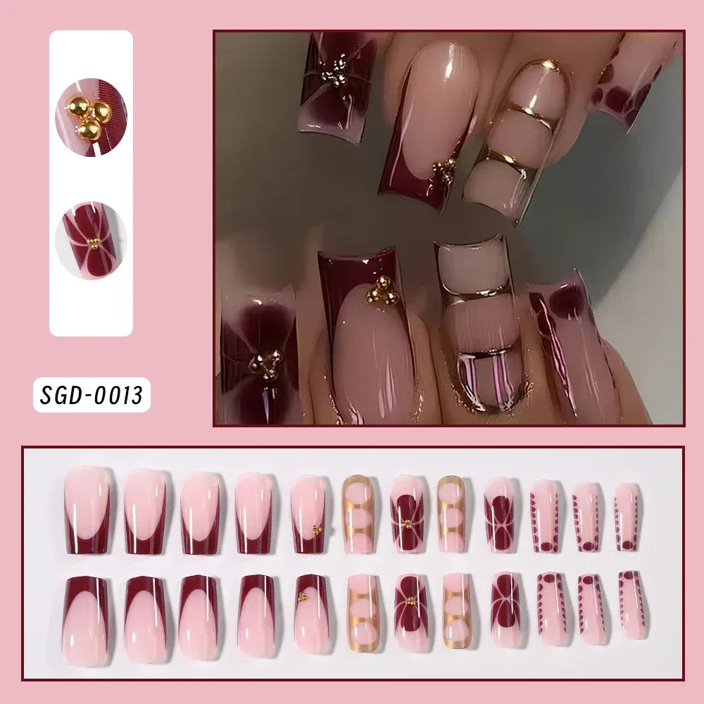 Beautiful Design Press On Nails – 24pcs Y2K Nail Set
