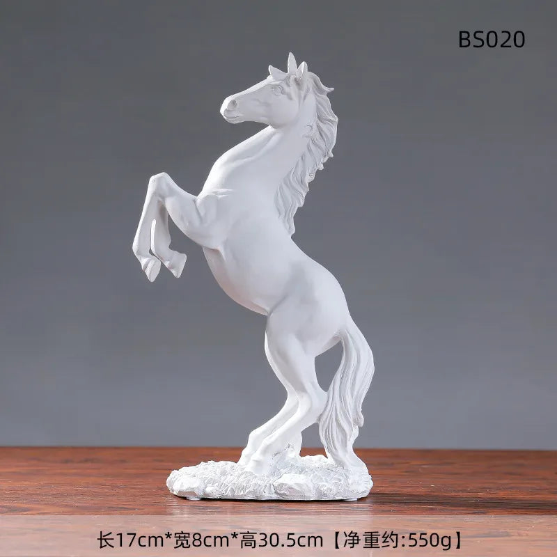 European Style Resin Victory Horse Statue – Decorative Animal Figurine for Home & Office