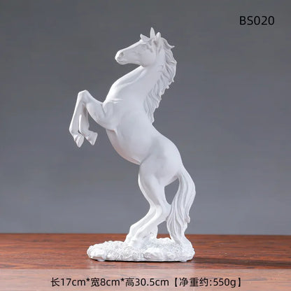 European Style Resin Victory Horse Statue – Decorative Animal Figurine for Home & Office