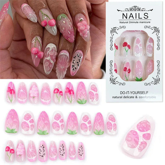 Beautiful Design Press On Nails – 24pcs Y2K Nail Set