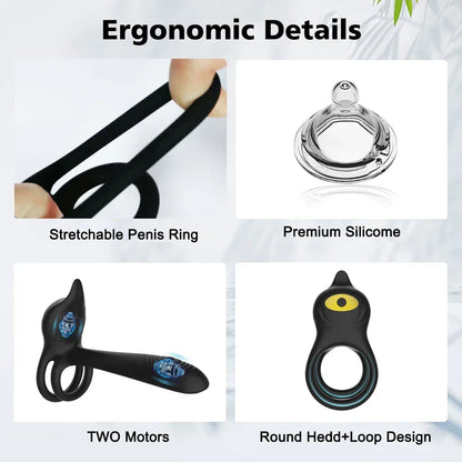 Wireless Remote Vibrating Cock Ring – IPX7 Couples Stimulator with 10 Modes