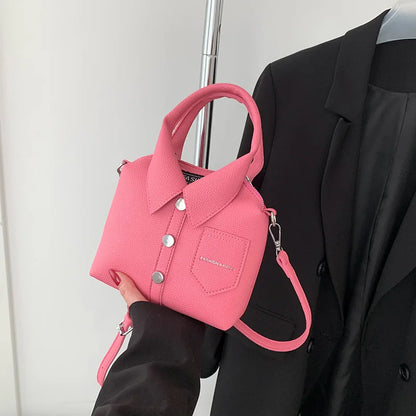 PU Leather Square Bag for Women – Compact Shoulder & Crossbody Handbag with Zipper Closure, Elegant Fashion Purse