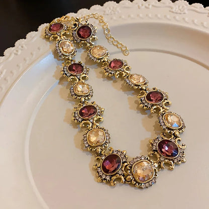 Trendy Copper Alloy Wedding Jewelry Set for Women – Elegant Necklace and Earrings Fashion Set