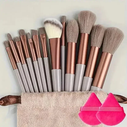 13-Piece Premium Synthetic Makeup Brush Set – Soft Nylon Bristles for Foundation, Blush, Powder, Concealer & Eyeshadow