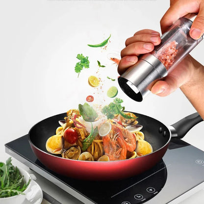 2-in-1 Manual Salt & Pepper Grinder – Adjustable Stainless Steel Spice Mill with Ceramic Grinder | Kitchen Seasoning Tool