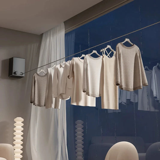 Retractable Clothesline – Wall-Mounted Stainless Steel Pull-Out Drying Rack for Indoor & Outdoor Use