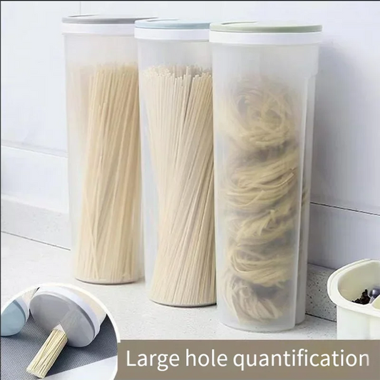 Food-Grade Plastic Noodle Storage Box – Airtight Sealed Quantitative Canister, Kitchen Organizer Container