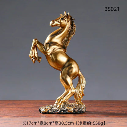 European Style Resin Victory Horse Statue – Decorative Animal Figurine for Home & Office