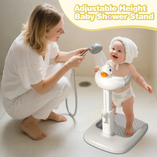Baby Standing Bath Support Rack – Adjustable Anti-Slip Shower Stand for Infants & Toddlers