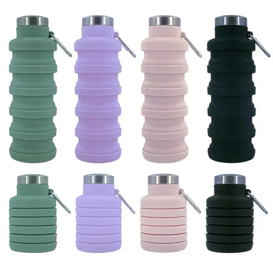 Portable Collapsible Silicone Water Bottle – 500ml Retractable Travel Cup for Sports, Cycling & Outdoor Adventures