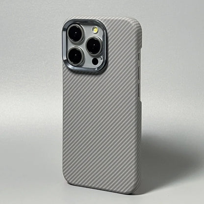 Luxury Carbon Fiber Slim Case for iPhone – Ultra-Thin Hard PC Cover with Alloy Lens Protection | Shockproof & Anti-Fingerprint