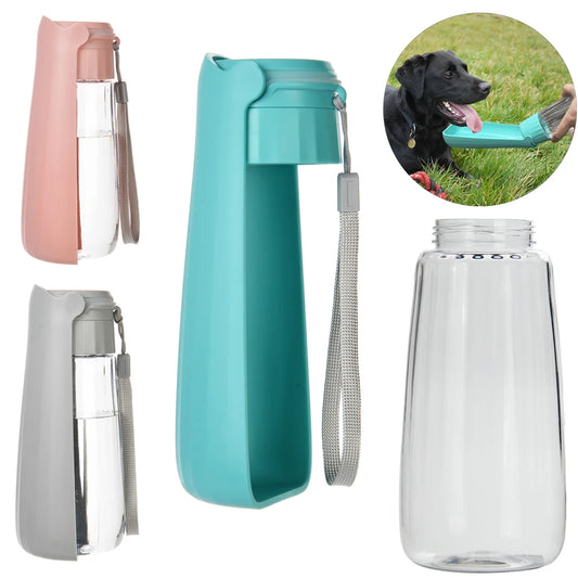 Outdoor Portable Dog Water Bottle – 550ml Leak-Proof Foldable Pet Drinking Bowl for Small, Medium & Large Dogs & Cats