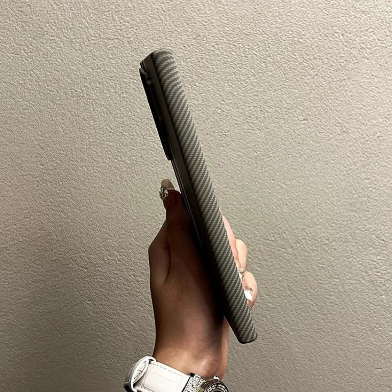 Abstract Geometric MagSafe Case for Samsung S23/S24/S25 Ultra – Alloy Lens Protection, Shockproof Carbon Fiber Texture Hard PC Back Cover