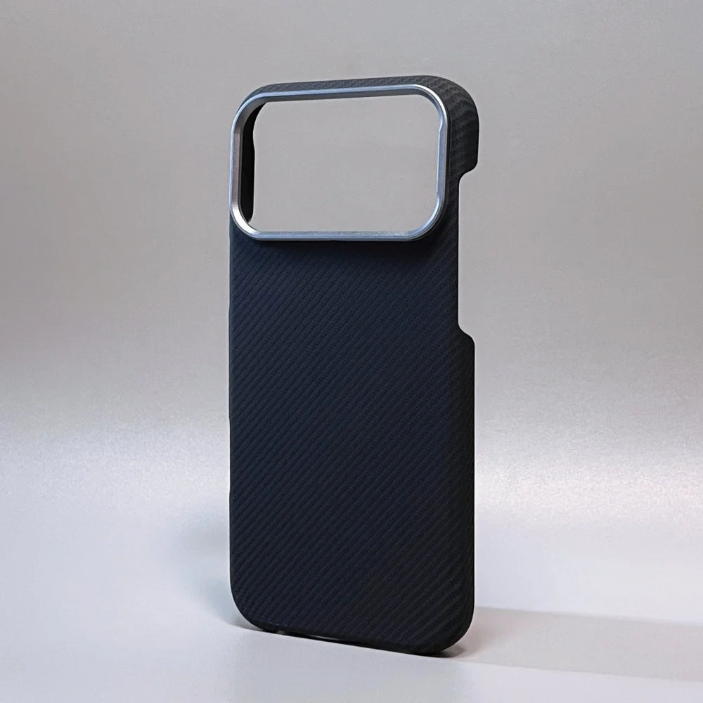 Luxury Carbon Fiber Slim Case for iPhone – Ultra-Thin Hard PC Cover with Alloy Lens Protection | Shockproof & Anti-Fingerprint