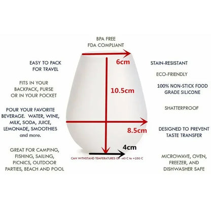 Silicone Wine Glasses – Unbreakable, Reusable & Travel-Friendly Drinkware (12oz)