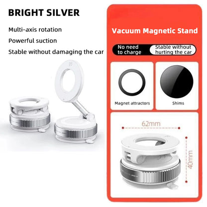 Magnetic Phone Holder – 360° Rotating Car & Desk Mount with N52 Magnet & Vacuum Suction – Universal Phone Holder for Car, Office, Home