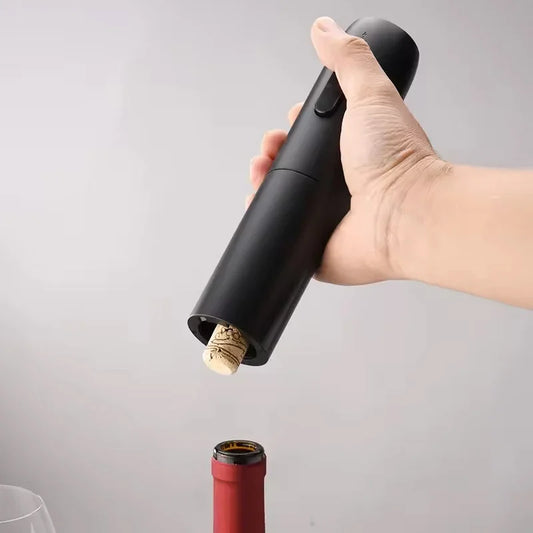 Rechargeable Electric Wine Bottle Opener Set with Foil Cutter, Pourer & Vacuum Stopper – Stainless Steel Automatic Corkscrew with Charging Base