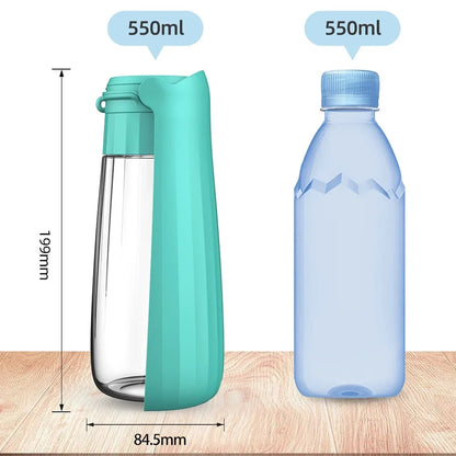 Outdoor Portable Dog Water Bottle – 550ml Leak-Proof Foldable Pet Drinking Bowl for Small, Medium & Large Dogs & Cats