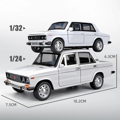 LADA Diecast Toy Car Model 1/24 Scale 6 Doors Opened Pull Back Sound & Light