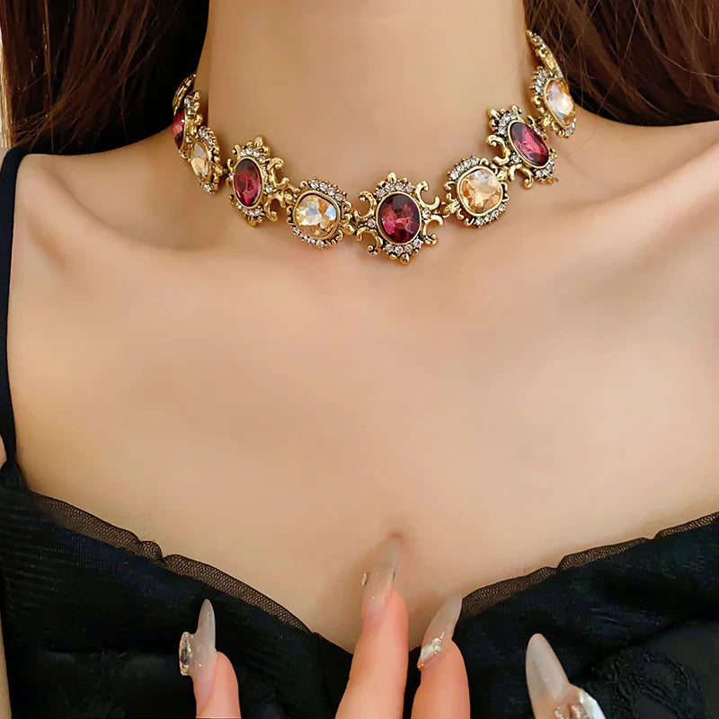 Trendy Copper Alloy Wedding Jewelry Set for Women – Elegant Necklace and Earrings Fashion Set