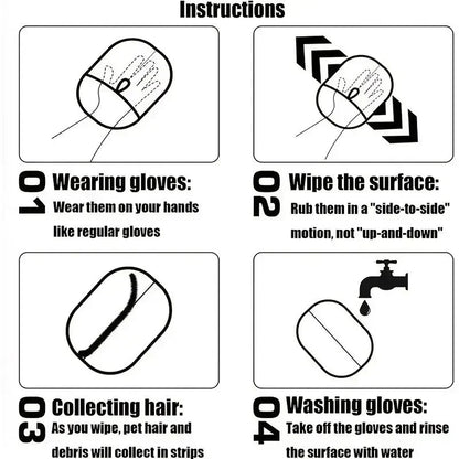 Pet Grooming Gloves – Soft Mesh Cloth Gloves for Dogs & Cats | Lint-Free, Gentle Brushing & Shedding Control