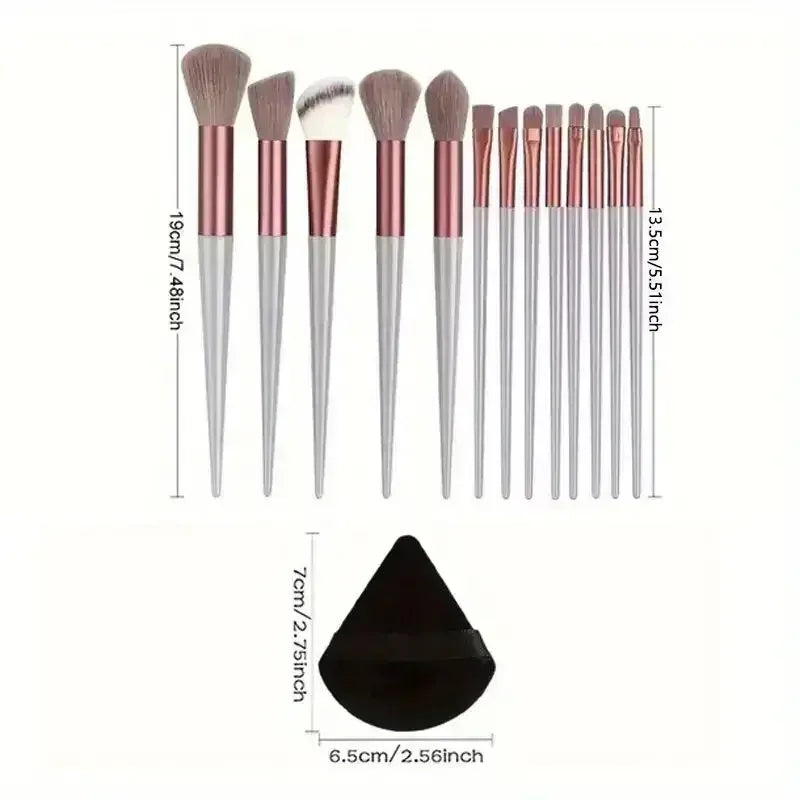 13-Piece Premium Synthetic Makeup Brush Set – Soft Nylon Bristles for Foundation, Blush, Powder, Concealer & Eyeshadow