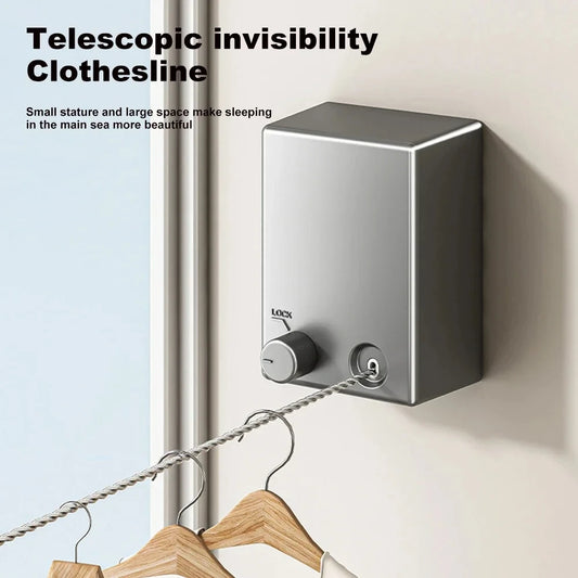Retractable Clothesline – Wall-Mounted Stainless Steel Pull-Out Drying Rack for Indoor & Outdoor Use