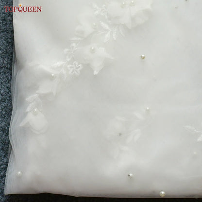 Elegance Wedding Veil with 3D Flowers Bridal Veil