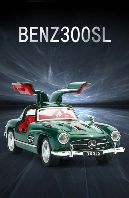 1:32 Mercedes-Benz 300SL Diecast Model Car – Pull Back, Lights & Sound Gullwing Replica - SpyTrendz