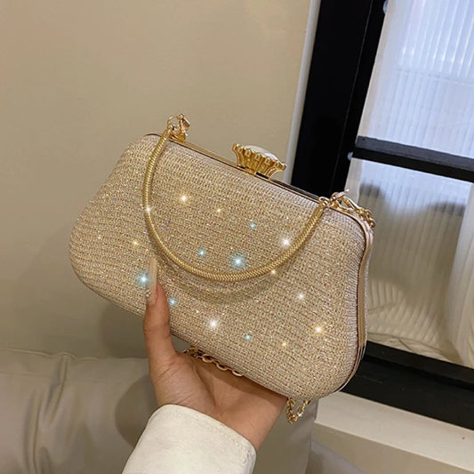 luxury glitter evening bag for women