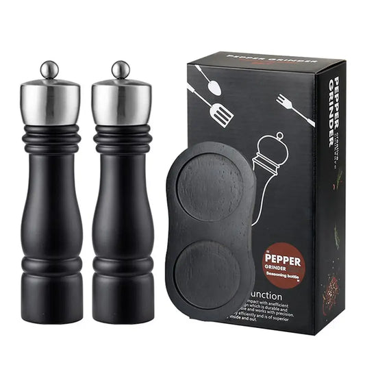 manual wooden pepper grinder stainless steel top