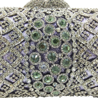 Rose-Gold Women Crystal Clutch Purses | Bridal Diamond Handbags