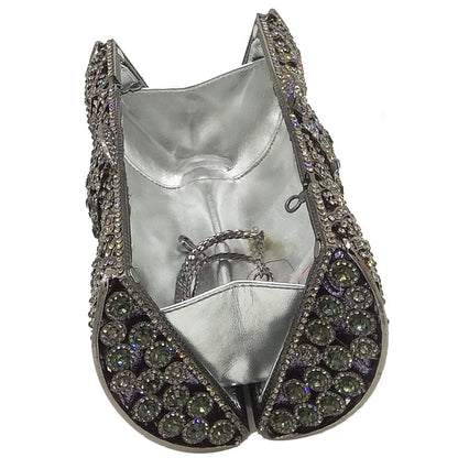 Rose-Gold Women Crystal Clutch Purses | Bridal Diamond Handbags