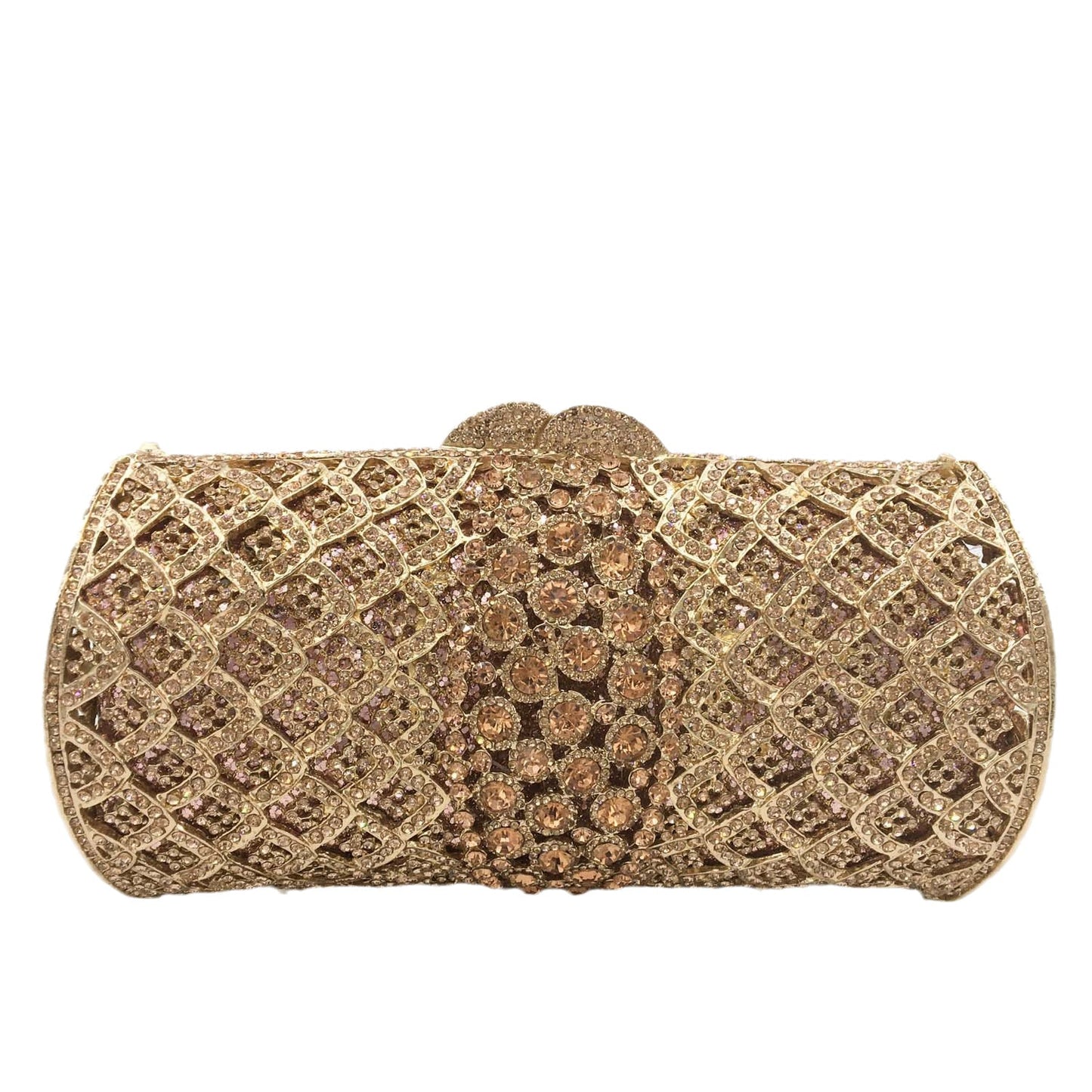 Rose-Gold Women Crystal Clutch Purses | Bridal Diamond Handbags
