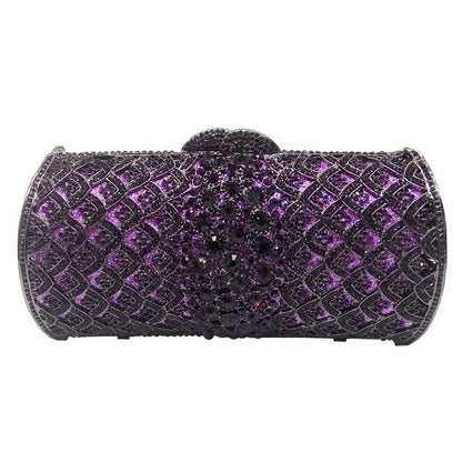 Rose-Gold Women Crystal Clutch Purses | Bridal Diamond Handbags