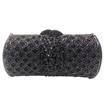 Rose-Gold Women Crystal Clutch Purses | Bridal Diamond Handbags