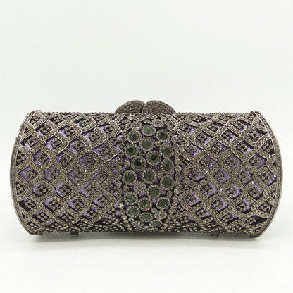 Rose-Gold Women Crystal Clutch Purses | Bridal Diamond Handbags