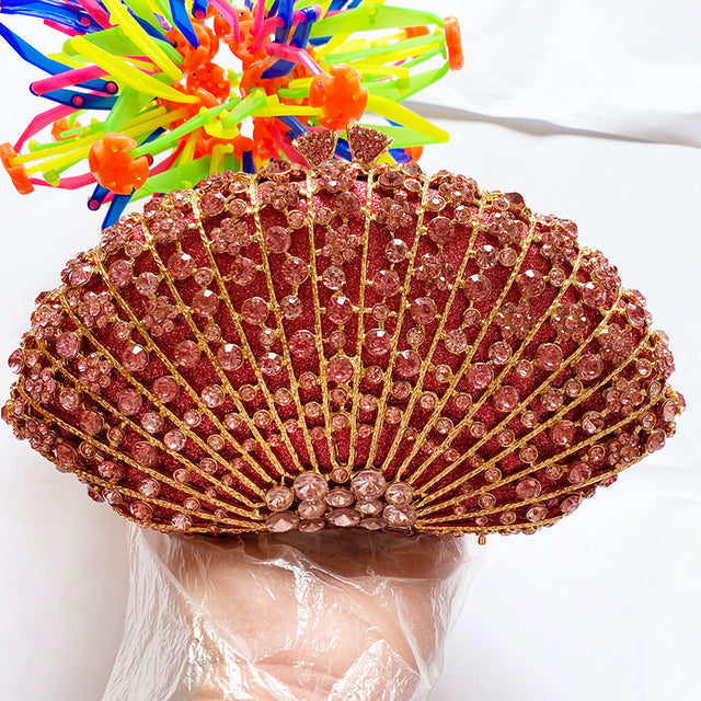 Luxury Red Rhinestone Diamond Wedding Evening Clutch Bag