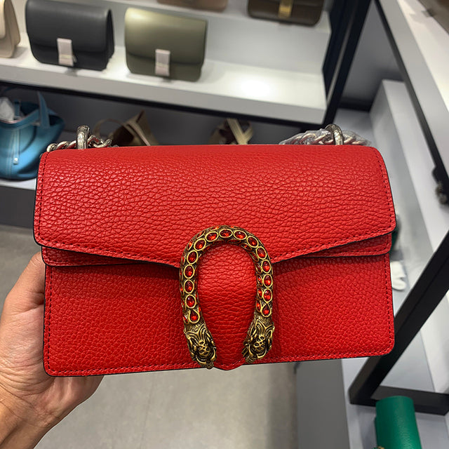 New Designer Small Square Leather Crossbody Bag