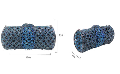 Rose-Gold Women Crystal Clutch Purses | Bridal Diamond Handbags