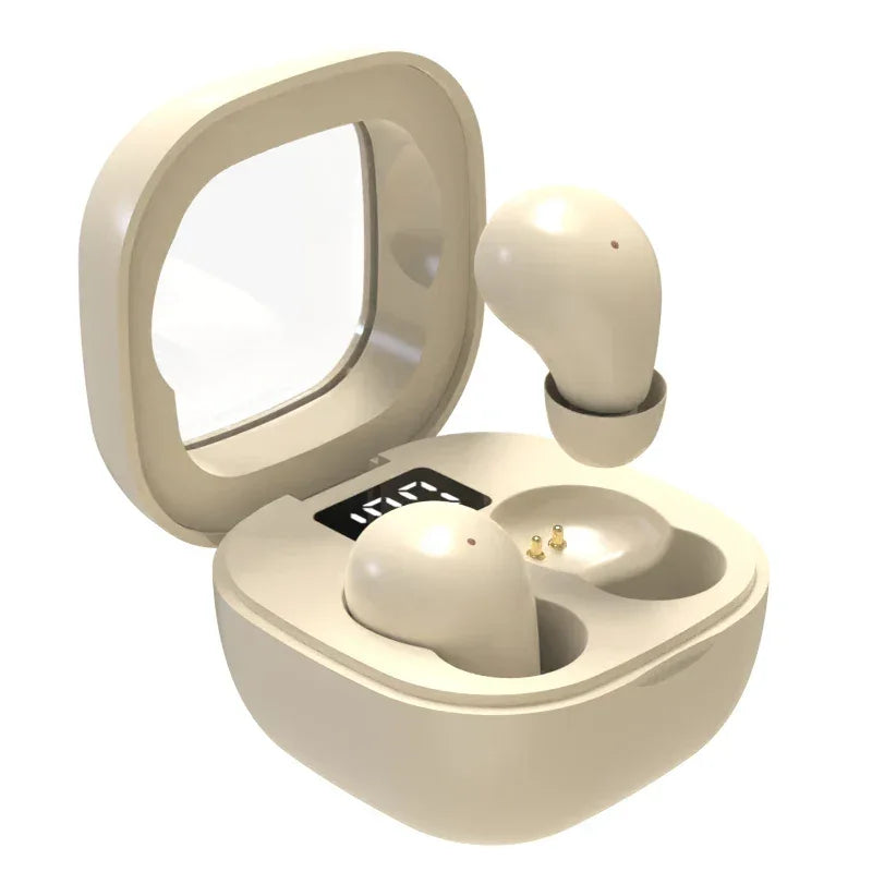 SK19 Mini Invisible Wireless Earbuds – Bluetooth 5.3 Tiny Sleep Headphones with Mic